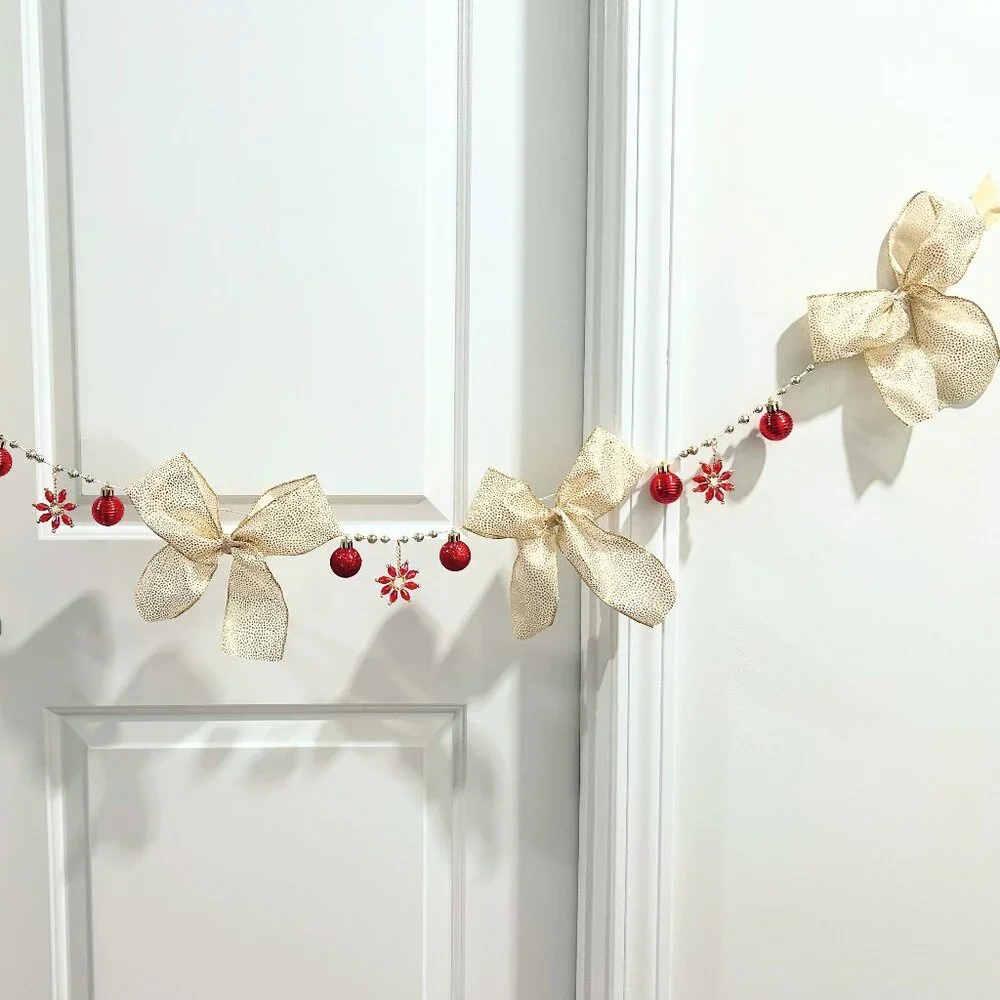 Handmade Gold/Red Christmas Garland